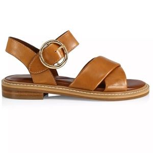 See By Chloe Brown Lyna Leather Sandals 37 New